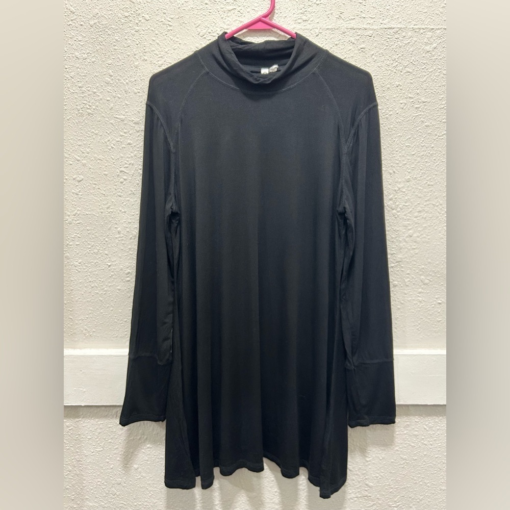 Cable & Gauge Black Mock Neck Tunic Top XL